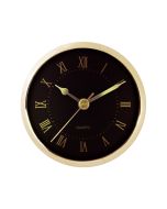 3 1/2" Black Clock Insert with Gold Bezel