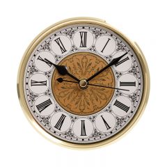 5 1/8" Fancy Clock Insert with Gold Bezel