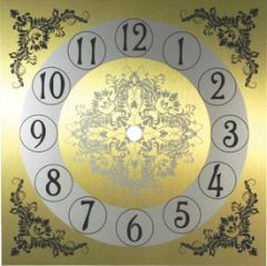 7 1/4" Gold and Silver Metal Clock Dial